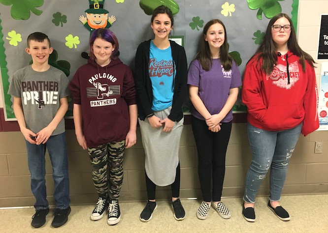 Paulding Middle School February Students Of the Month | West Bend News